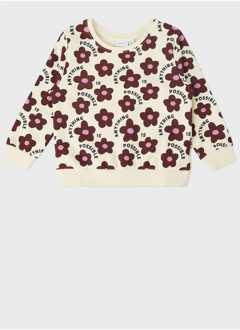 NAME IT Kids Floral Long Sleeve Sweatshirt