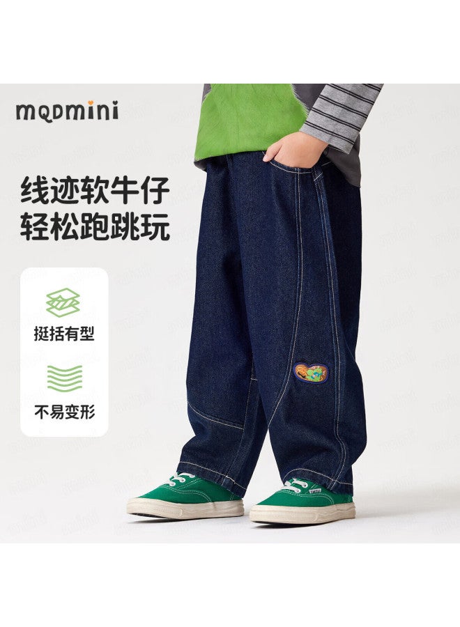 Mqdmini Boys' Denim Pants Spring Banana Style Children's Trousers Soft Denim Long Pants For Toddlers And Kids - Image 1