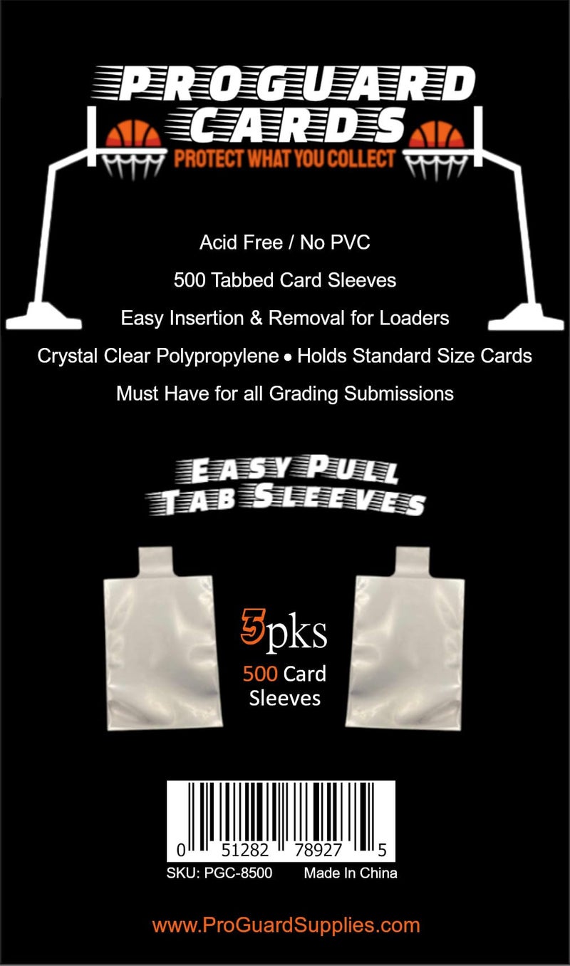 ProGuard Cards Tabbed Card Sleeves 5pks with Easy Pull Tab for Top Loaders & Semi Rigid Holders 500 Sleeves - Image 3
