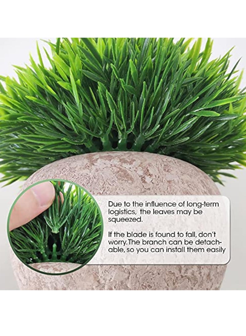 Arabest Artificial Faux Topiary Shrubs Plants 4 Pots, Mini Indoor Artificial Potted Small Plastic Plants,Fake Greenery for Room Decor Home Office Desk Table Decorations,Exquisite New House Gift - Image 3