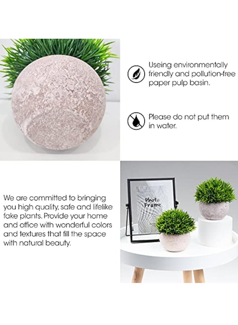 Arabest Artificial Faux Topiary Shrubs Plants 4 Pots, Mini Indoor Artificial Potted Small Plastic Plants,Fake Greenery for Room Decor Home Office Desk Table Decorations,Exquisite New House Gift - Image 4