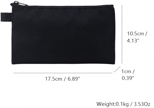 YONBEN Money Bank Deposit Bag with Zipper Lightweight Money Holder Nylon Waterproof Coin Change Bag Black5 - Image 3