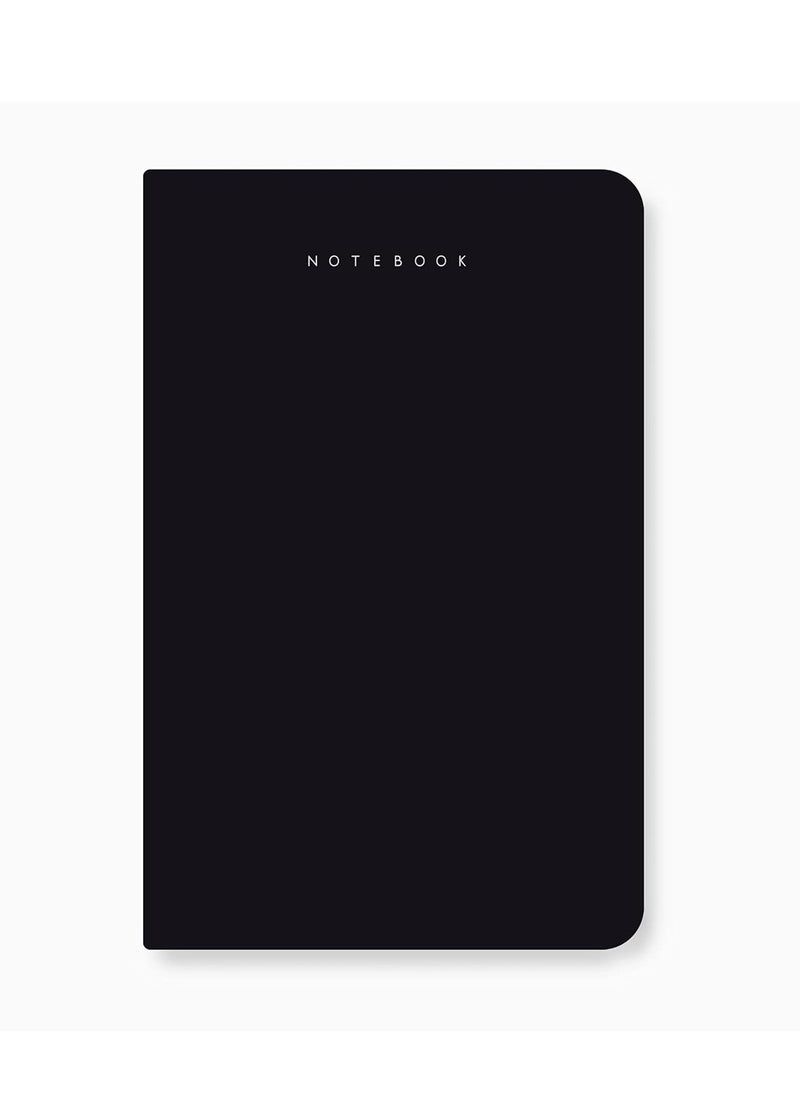 FACTOR NOTES A5 Size Minimalist Softbound Ruled Notebook 160 Pages 90gsm Thickness Black Cover  - Image 1
