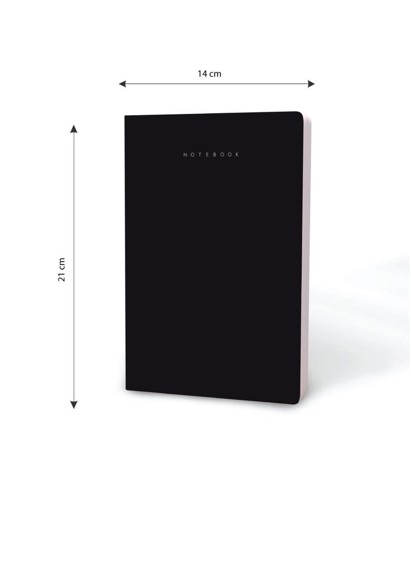 FACTOR NOTES A5 Size Minimalist Softbound Ruled Notebook 160 Pages 90gsm Thickness Black Cover  - Image 3