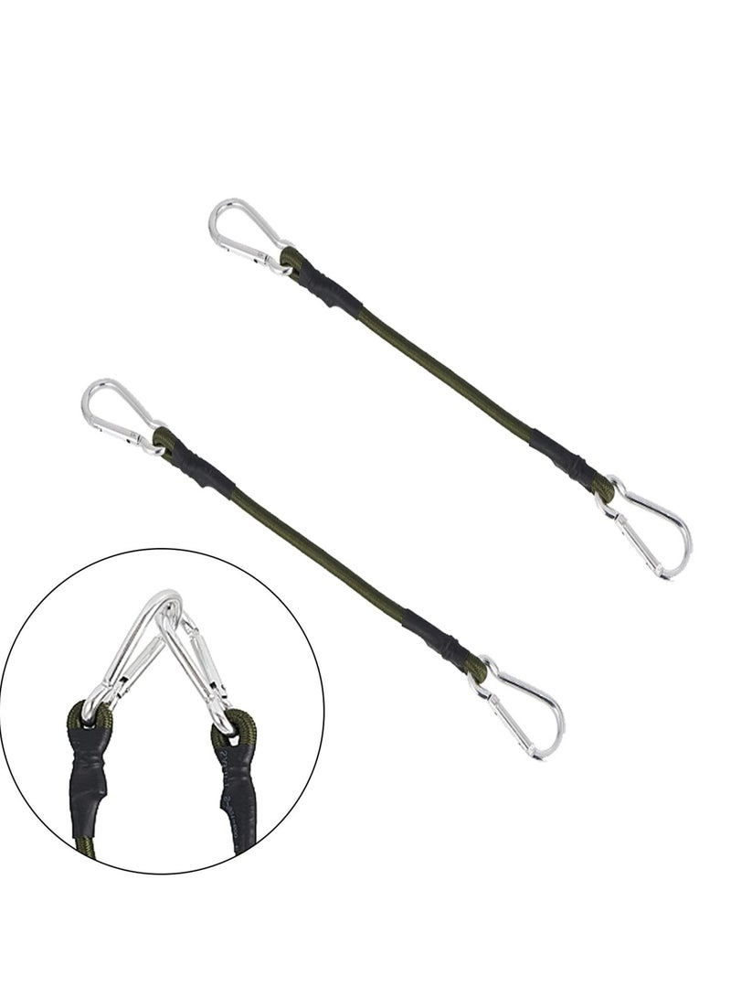 KASTWAVE 2 Pieces Heavy Duty Carabiner Bungee Cord Waterproof Bungee Cords Extra Strong and Durable Elasticated Cord Suitable for Tarps Bike Rack Tent Car - Image 1