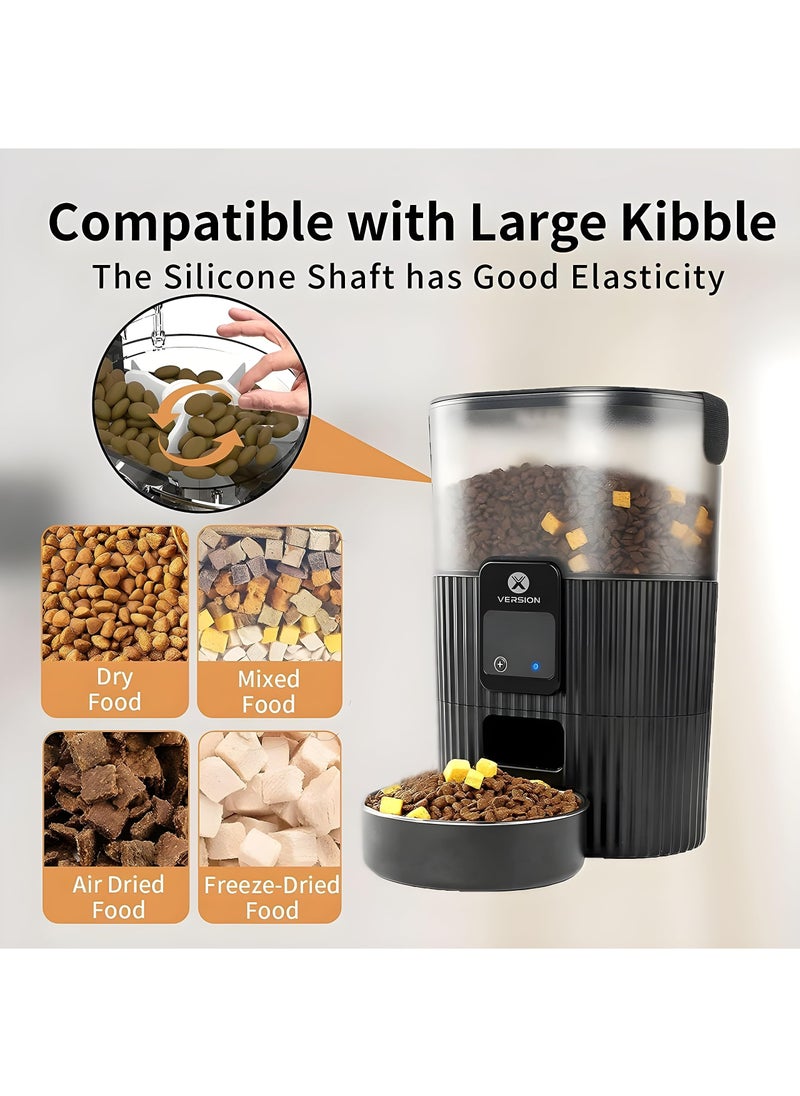 XVersion - Pet Feeder Automatic Papifeed Cat Feeder 3L with App WiFi Cat Food Dispenser for Cats & Dogs, Smart Timed Cat Feeder Automatic Pet Feeder w/Portion Control,Stainless Steel Cat Bowl and Dual Power (15Cup) Black - Image 1