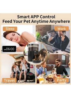 X الإصدار جهاز تغذية الحيوانات الأليفة التلقائي Papifeed بسعة 3 لتر مع تطبيق WiFi لتوزيع طعام القطط والكلاب، جهاز تغذية ذكي مزود بمؤقت للتحكم في الحصص، وعاء طعام من الفولاذ المقاوم للصدأ ونظام طاقة مزدوج (15 كوب) باللون الأسود       4o  - Image 5
