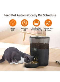 Pet Feeder Automatic Papifeed Cat Feeder 3L with App WiFi Cat Food Dispenser for Cats & Dogs, Smart Timed Cat Feeder Automatic Pet Feeder w/Portion Control,Stainless Steel Cat Bowl and Dual Power (15Cup) Black - pzsku/ZFC39E40E6AFB161E5706Z/45/_/1694180213/dfd70cdb-1fba-457d-a3b5-a146f64392b0