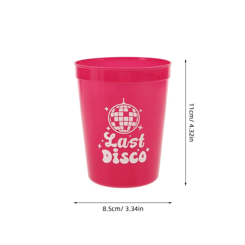 Reusable 16oz Plastic Cups Unbreakable For Party Beach Bachelorette 10pcs White Magenta - Image 3