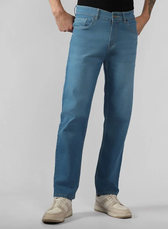 Dennis Lingo Dennis Lingo Mid Rise Straight Fit Faded Jeans