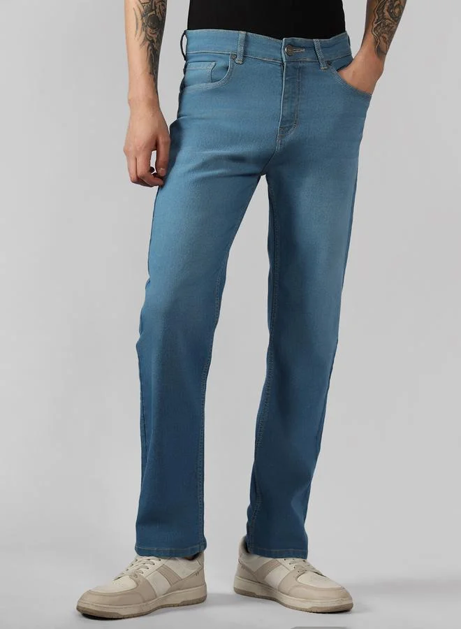 Dennis Lingo Dennis Lingo Mid Rise Straight Fit Faded Jeans