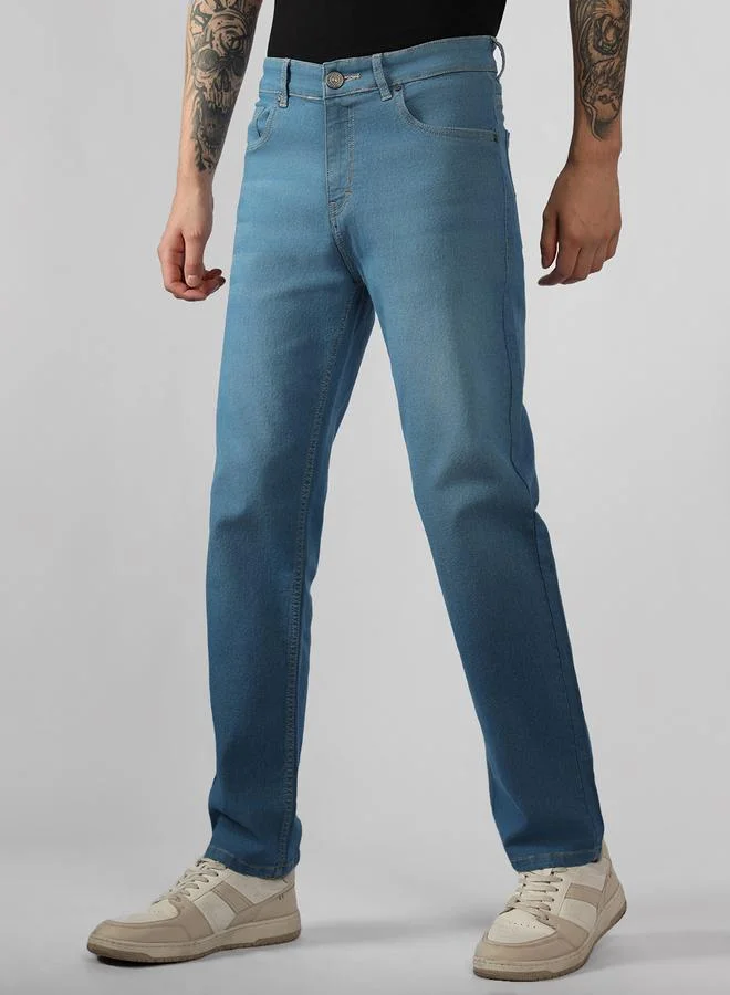 Dennis Lingo Dennis Lingo Mid Rise Straight Fit Faded Jeans