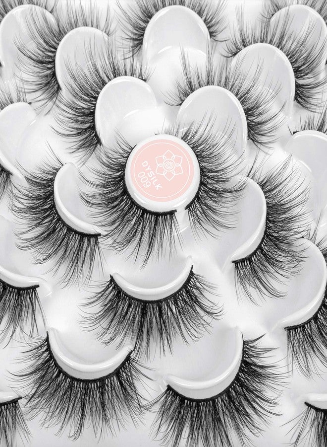 DYSILK Mink Lashes False Eyelashes - Mink Eyelashes Fluffy 10 Pairs 6D Mix Style Faux Lashes Pack Wispy Eyelashes Fluffy Reusable Lashes Natural Look Mink Fake Eyelashes Cat Eye Lashes | 19mm - Image 2