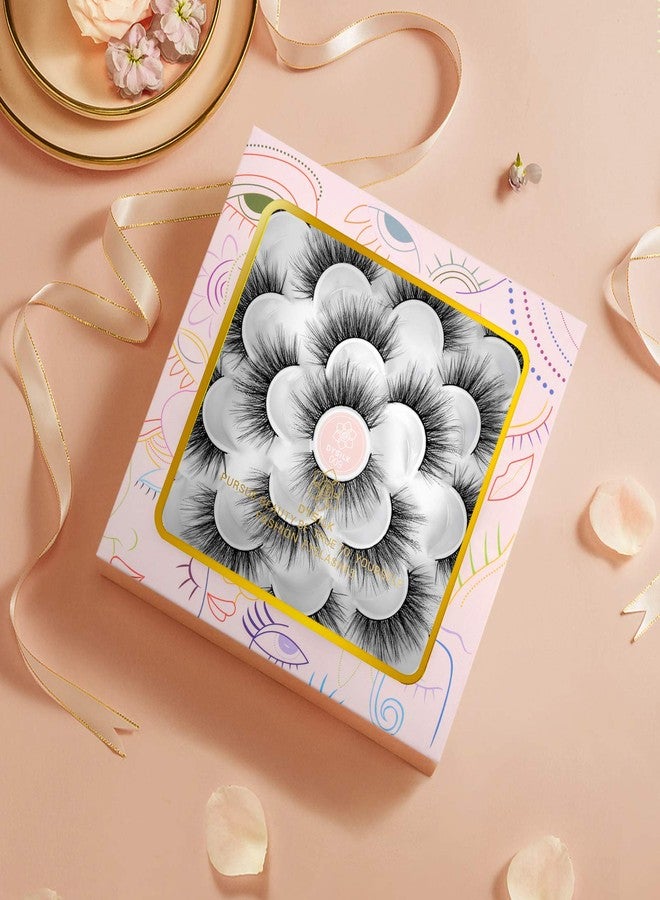 DYSILK Mink Lashes False Eyelashes - Mink Eyelashes Fluffy 10 Pairs 6D Mix Style Faux Lashes Pack Wispy Eyelashes Fluffy Reusable Lashes Natural Look Mink Fake Eyelashes Cat Eye Lashes | 19mm - Image 5