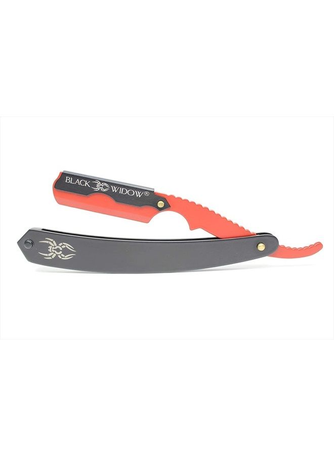 Black Widow Executive Brand Razor Barber Straight Razor, Professional Barber Straight Edge Razor - Barber Razor Compatible with Straight Razor Edge for Barber by Black Widow (1.5mm) (Red and Matte Black)  - Image 5