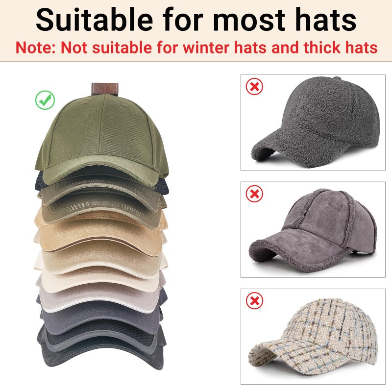 Mkono Hat Organizer for Baseball Caps, Hat Rack for Wall Hold Up to 10 Hats, Hat Holder On Wall Ball caps Storage Organizer Display for Door, Closet, Entryroom, Laundry Cap Organization - Image 5