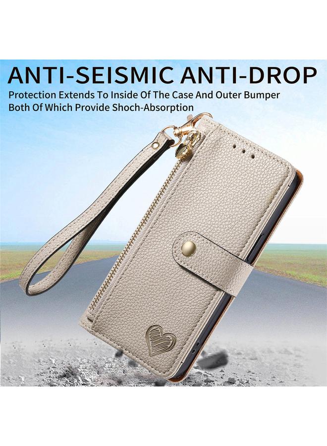 زبون جراب لهاتف Infinix Note 40 Pro 4G جراب هاتف جلدي مزود بسحاب وحزام - Image 4