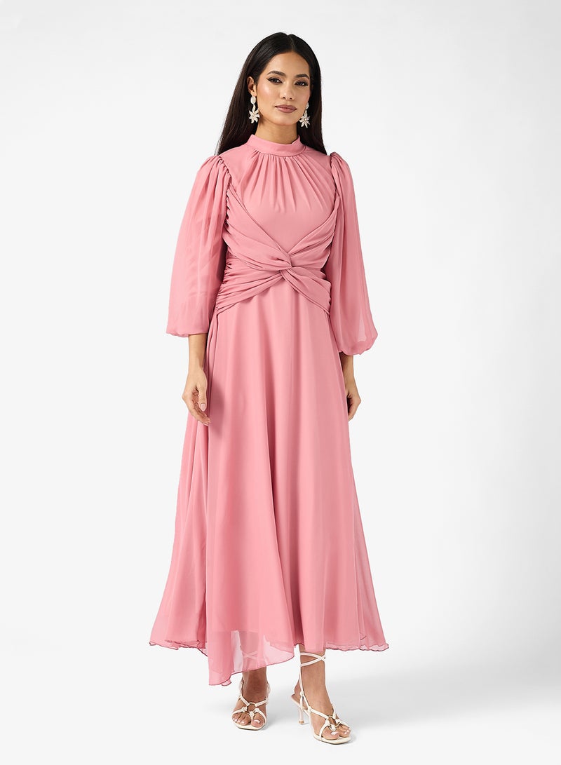 خزانة فستان أنيق مزين بالخرز وبتصميم متدلٍ - Image 4