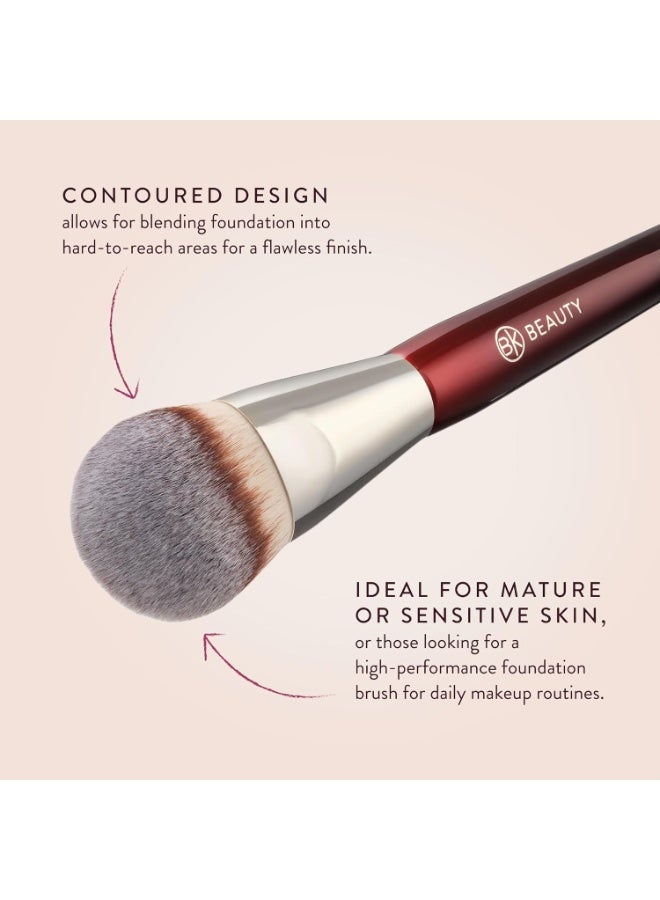 BK BEAUTY فرشاة الأساس المنحوتة 101 - فرش مكياج الأساس - فرشاة للوجه للأساسات السائلة أو الكريمية + مجموعة فرش أنجي هوت وفلاشية A506 للكونسيلر - Image 3