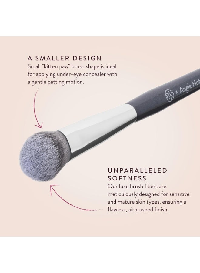 BK BEAUTY فرشاة الأساس المنحوتة 101 - فرش مكياج الأساس - فرشاة للوجه للأساسات السائلة أو الكريمية + مجموعة فرش أنجي هوت وفلاشية A506 للكونسيلر - Image 5