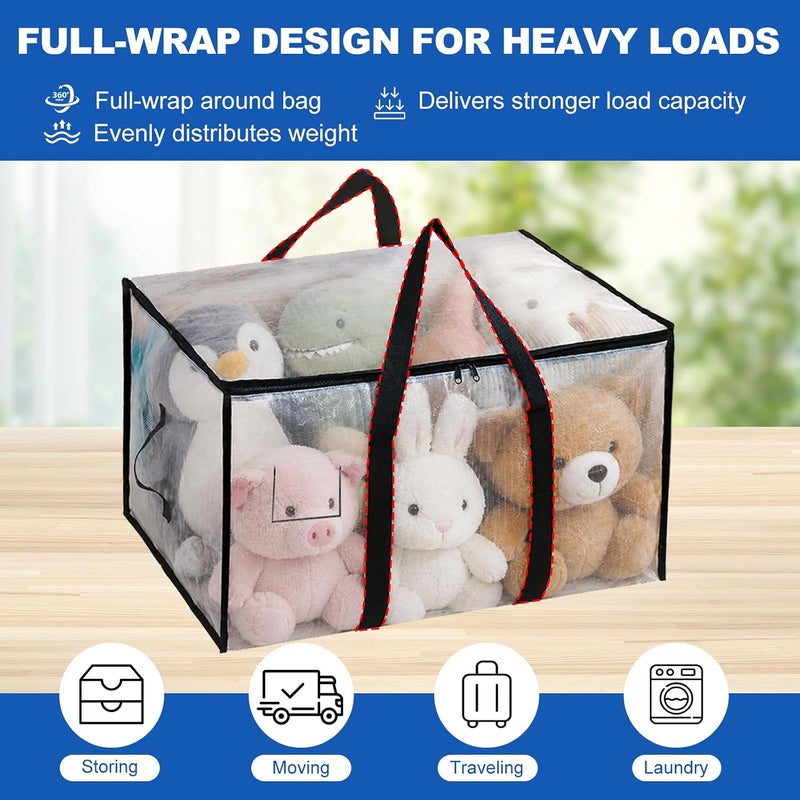 SDLDEER Moving Boxes 90L Clear Packing Boxes with Zippered Lids and Handles for Clothes, Travel, Camping Storage, Reusable Vacuum Storage Bags (2) - Image 5