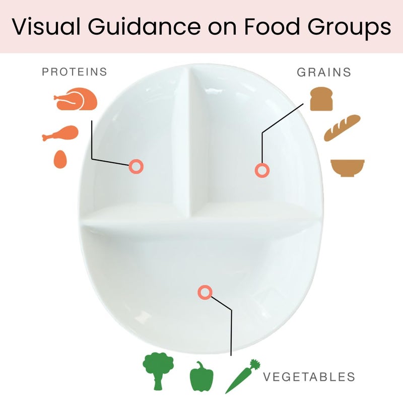 Uba Portion Control Plate (PORCELAIN) for Adults for Healthy Diet - Image 3