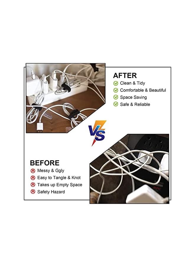 PROMASS - Cable Ties Set of 20, Fastening Hook Loop Rope Cable Straps with Buckles, Adjustable Nylon Velcro Cord Organizer Wire Ties for Organizing Home Office Data Centers - Image 1