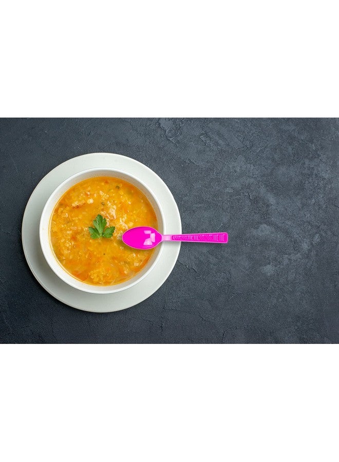 DecorRack Plastic Cutlery Set, Fuschia Pink Plastic Silverware Sets For Parties, 96 Piece Bulk Heavy Duty Plastic Utensils Set (Fuschia Pink, 96 Pieces) - Image 5