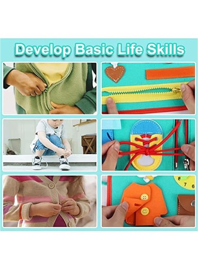 DURKU Montessori Busy Board for Toddlers - Educational Sensory Toy with Basic Dressing Skills - Portable Travel Toy for Preschool Activities - Ideal Gift for Learning (Planet)  - Image 3
