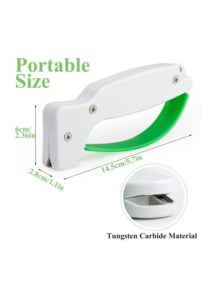 SOLARAE Outdoor Portable Knife Sharpener, Garden Tool Sharpener, Mini Handheld Pocket Sharpening Tools, Kitchen Cutters, Suitable for Home Outdoor Cutters (Green) - Image 2