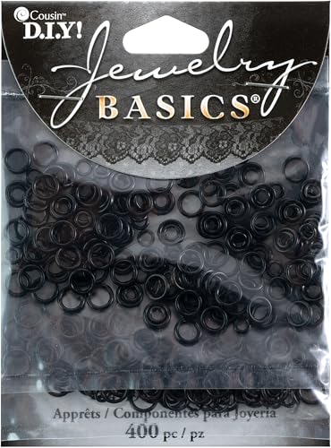 Cousin Jewelry Basics 4/6mm Open/Close Jump Ring, Black, 400-Piece - Image 1