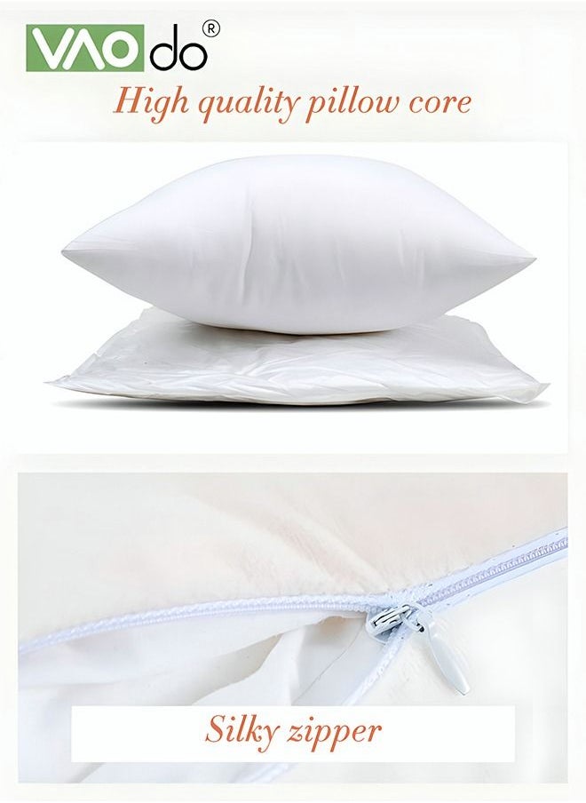 VAOdo - 4 Piece Pillowcase Soft Simple Throwing Pillow Skin-friendly Soft Breathable Pure Color Pillowcase 45x45 CM - Image 1