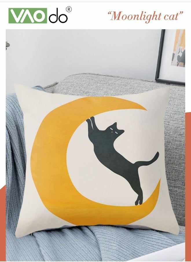 VAOdo - 4 Piece Pillowcase Soft Simple Throwing Pillow Skin-friendly Soft Breathable Pure Color Pillowcase 45x45 CM - Image 1