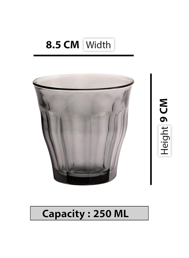 DURALEX Picardie 6pc Grey Glass Tumbler Set 250ml - Image 3