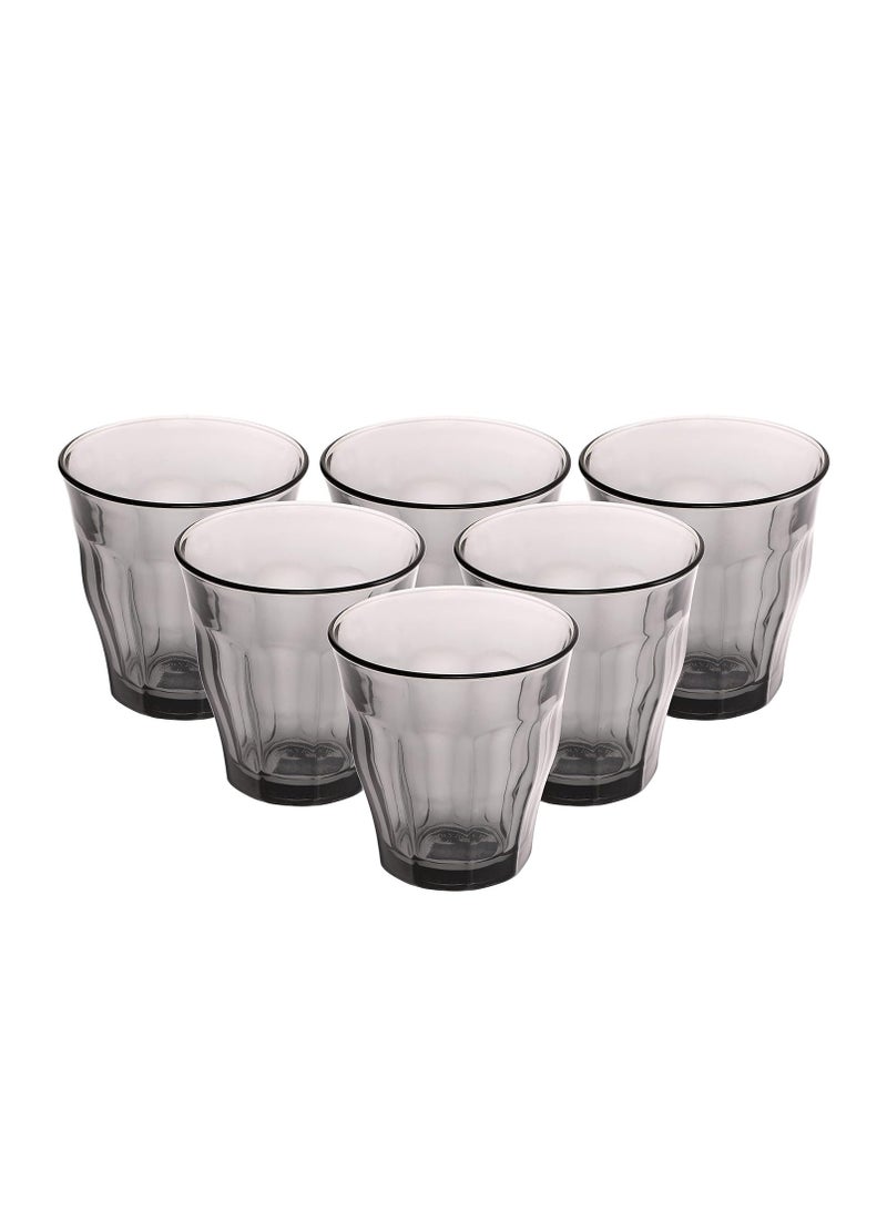 DURALEX Picardie 6pc Grey Glass Tumbler Set 250ml - Image 1