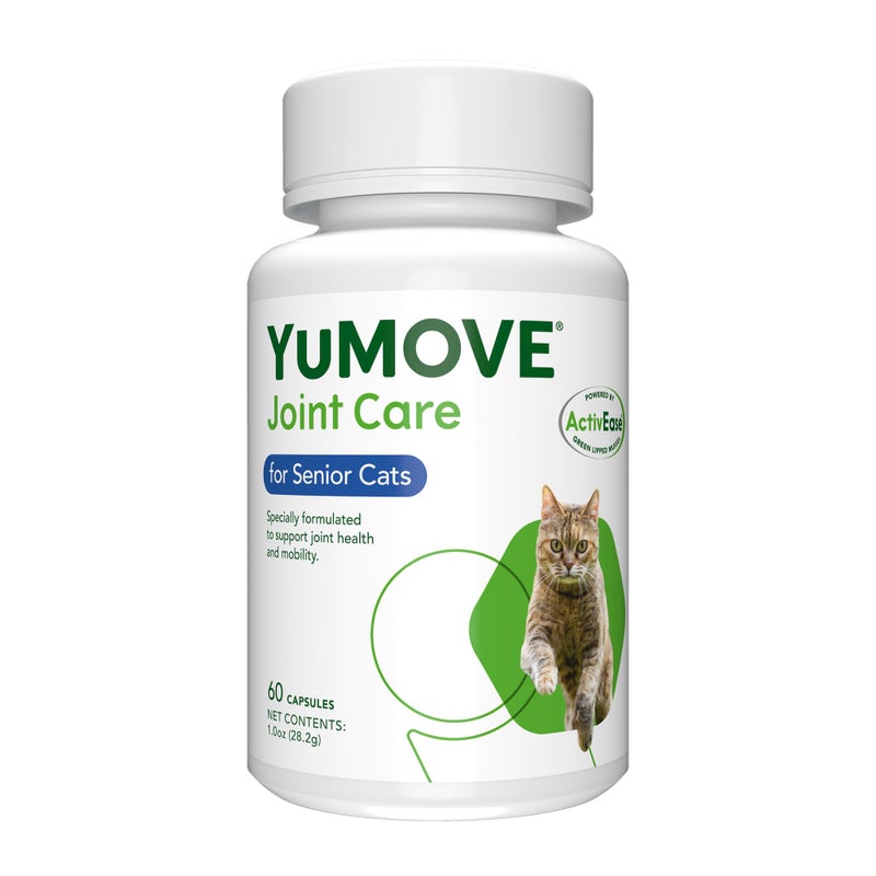 YuMOVE Cat Joint Supplement with Glucosamine,Chondroitin, Omega 3, Hyaluronic Acid, & Green Lipped Mussel - Joint Support Supplement - for Senior Cats 60 Capsules - Image 1
