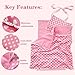 Linkyloop Baby Doll Accessories Dollhouse Bedding Set Doll Blanket Pillow Mattress Playset for 18 DollsGifts for Boys Girls Ages 3 4 5 Year Old Pink Heart - Image 4