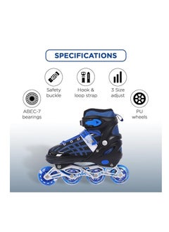 ENDLESS  EL1025 Inline Adjustable Skates Small Size 29 EUR (UK 11.5) - 33 EUR (UK 2) for 3 to 6 Years | Aluminium Chassis and 70 mm PU Wheels | Front Wheel Flash, ABEC 7 Bearings | In-Outdoor  - Image 3