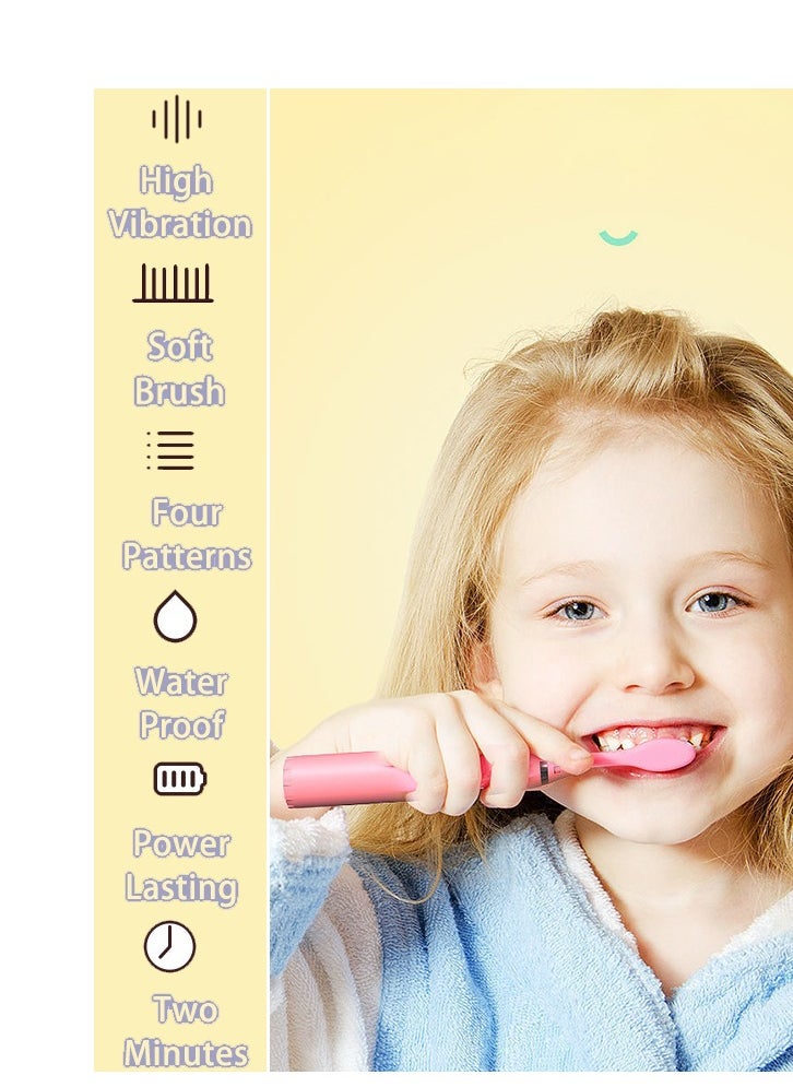 Super ZYouth Kids Rechargeable Electric Toothbrush With Timer, 6 Brush Heads, Rabbit, Pink  - Image 4