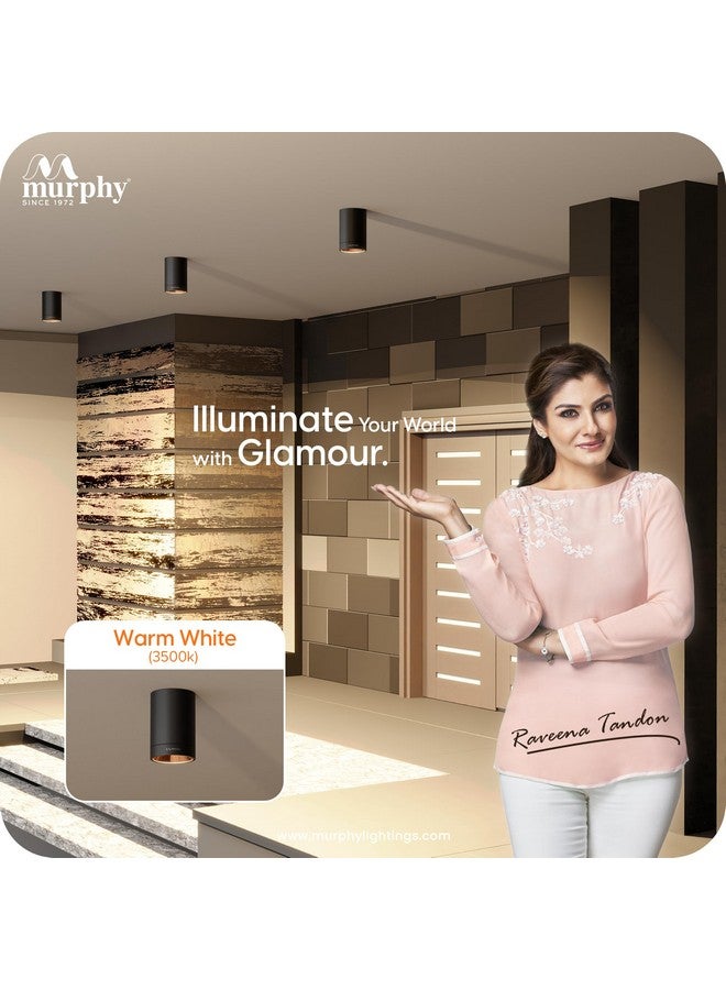 Murphy Aluminium 10W Black Body Cylindrical Surface Mounted Spot Light Down Light (Warm White, Pack Of 15) - Image 5