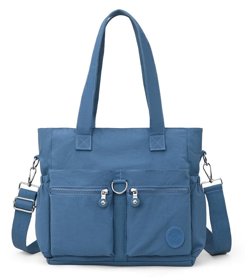 Collsants Tote Bag for Women Nylon Purse and Handbags Tote Purse Crossbody Bag Messenger Bag (blue) - Image 1