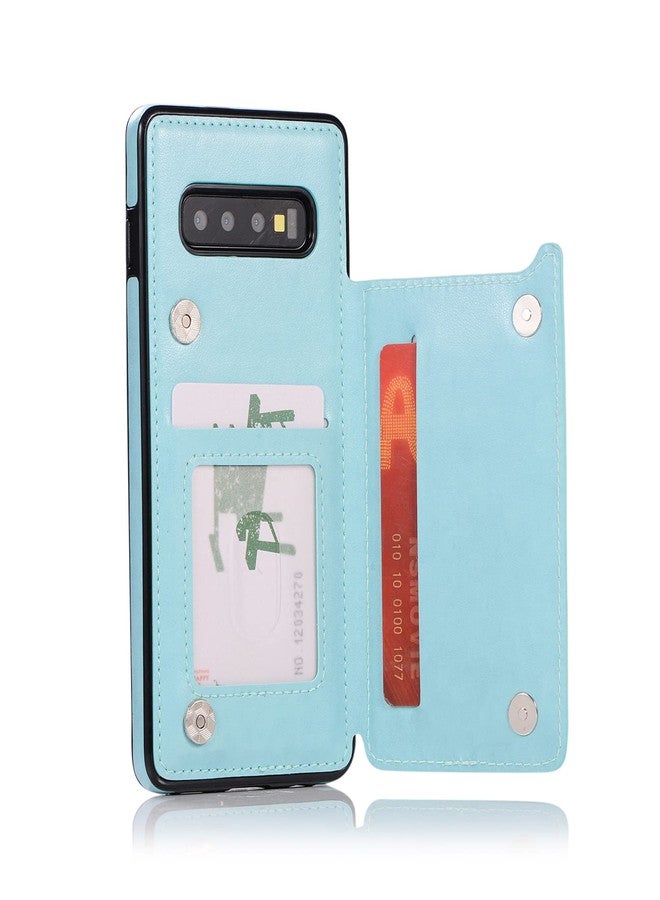 أسو ويش جراب هاتف سامسونج جالاكسي S10 بلس مع واقي شاشة من الزجاج المقوى وحامل بطاقات، غطاء محفظة، غطاء قلاب من الجلد، ملحقات هواتف محمولة، جالاكسي S10+، 10S، S10، 10 بلس، S10 بلس، جرابات للنساء والفتيات، أخضر - Image 5