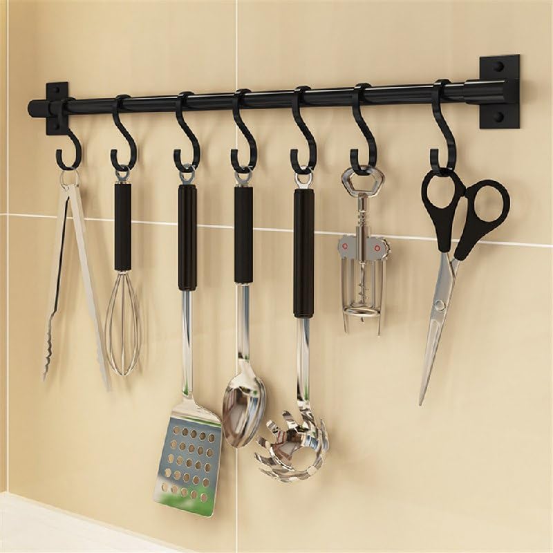 5 Hooks Wall Mounted Metal Utensil Holder Organizer for Kitchen and Room | Durable material, excellent paint, 5 hooks attached, easy to install, high durability - Image 3