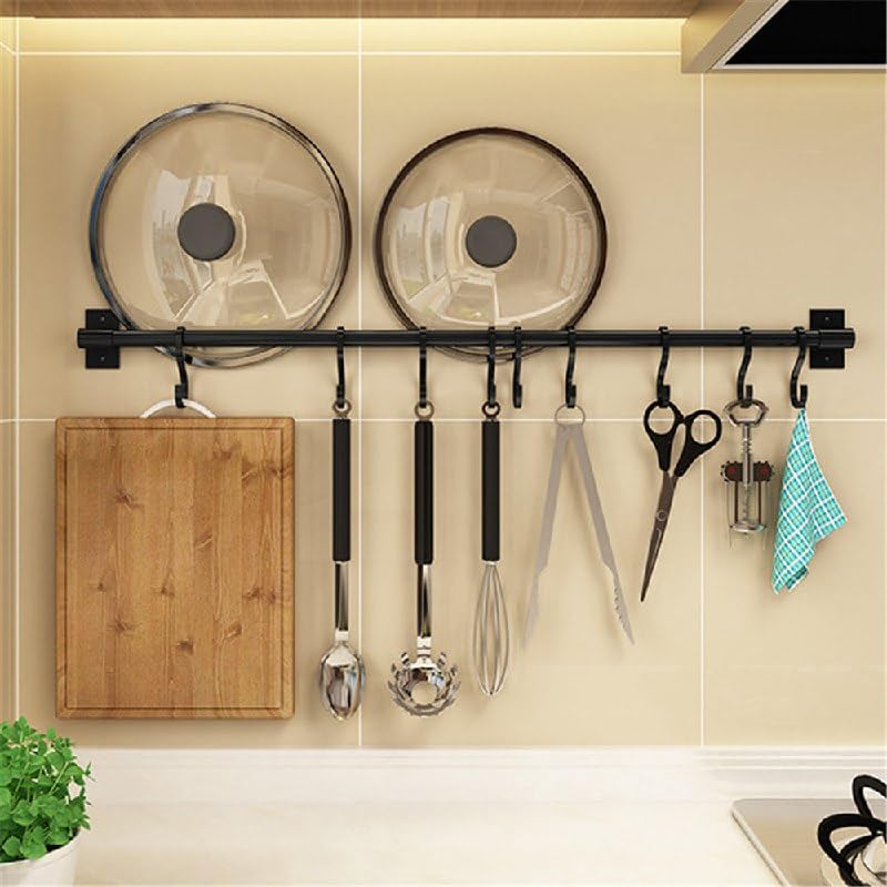 5 Hooks Wall Mounted Metal Utensil Holder Organizer for Kitchen and Room | Durable material, excellent paint, 5 hooks attached, easy to install, high durability - Image 1