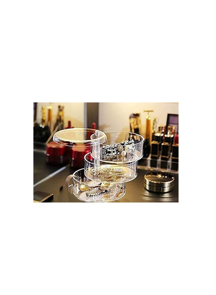 3-Tier Transparent Rotating  Jewelry Storage Organiser  - Image 3