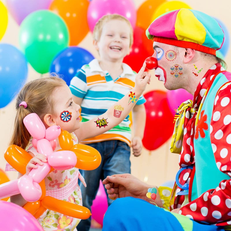 Maitys 288 Pcs Carnival Circus Tattoos for Kids, 48 Styles Temporary Tattoos Circus Theme Birthday Party Decorations Carnival Party Favors - Image 5