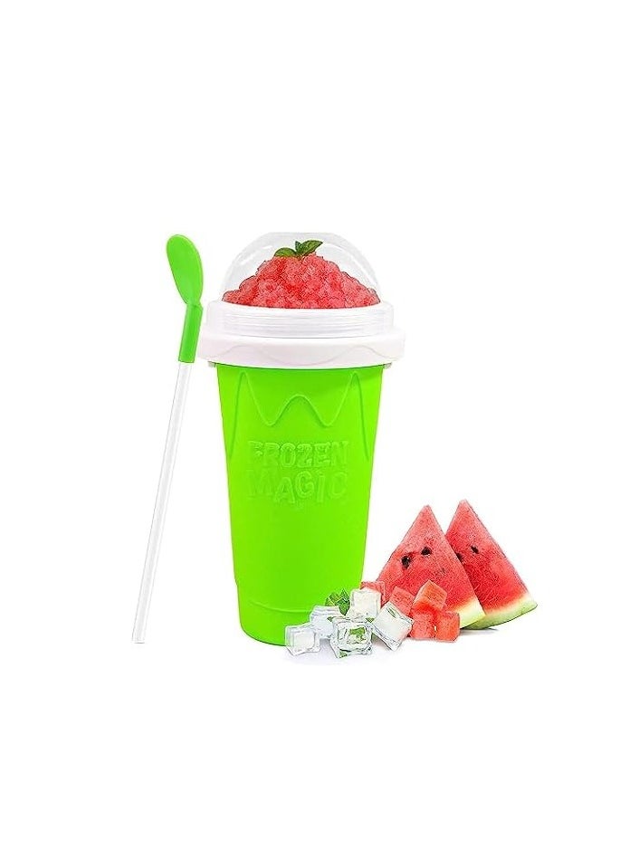 Generic - Slushie Maker Cup, Magic Quick Frozen Smoothies Cup Double Layer Squeeze Cup Homemade Milk Shake Ice Cream Maker Cooling Cup DIY for Family(GREEN) - Image 1
