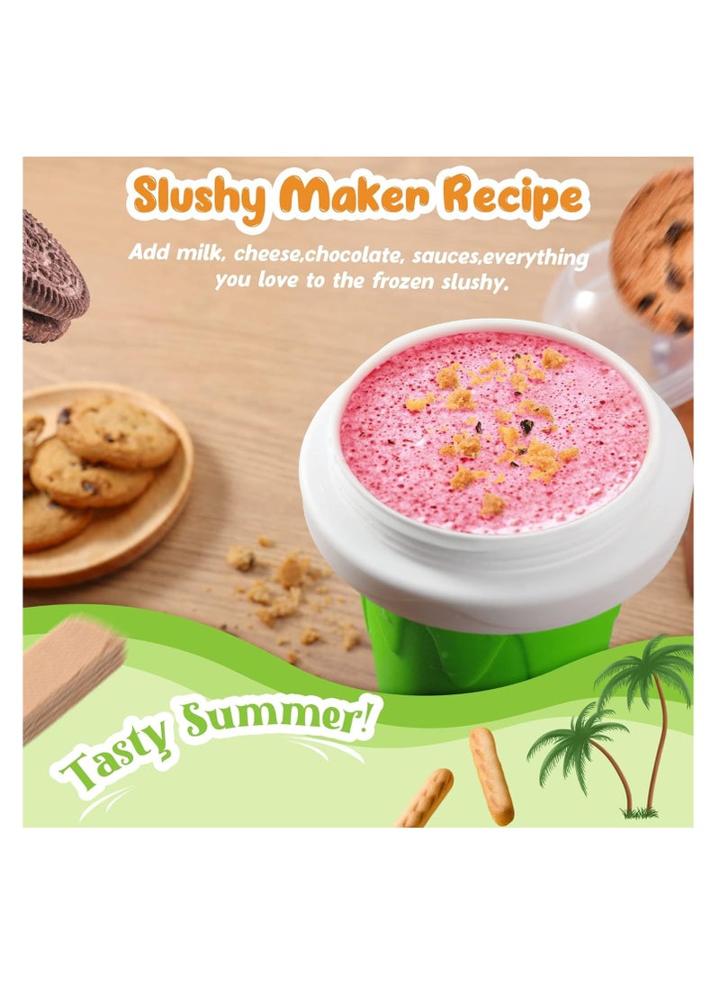 Generic - Slushie Maker Cup, Magic Quick Frozen Smoothies Cup Double Layer Squeeze Cup Homemade Milk Shake Ice Cream Maker Cooling Cup DIY for Family(GREEN) - Image 1