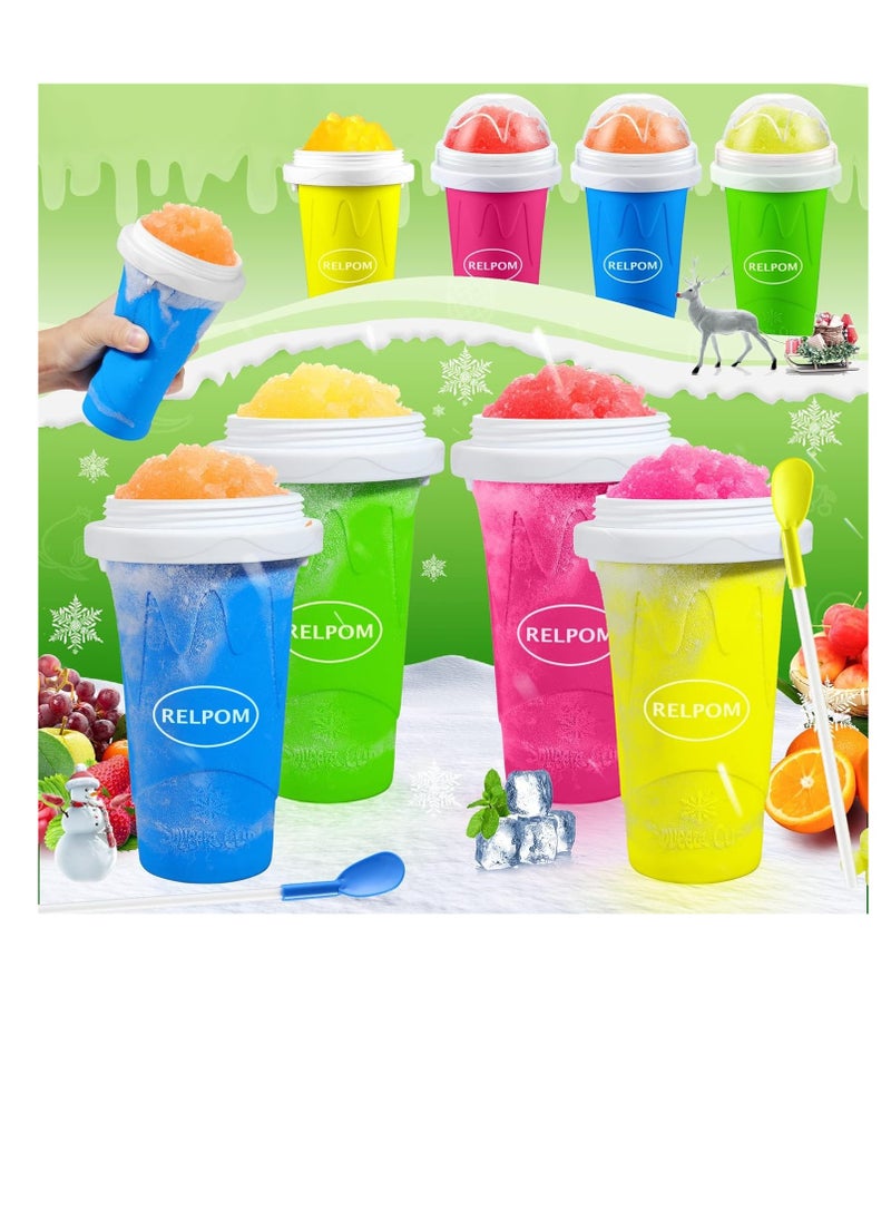 Generic - Slushie Maker Cup, Magic Quick Frozen Smoothies Cup Double Layer Squeeze Cup Homemade Milk Shake Ice Cream Maker Cooling Cup DIY for Family(GREEN) - Image 1