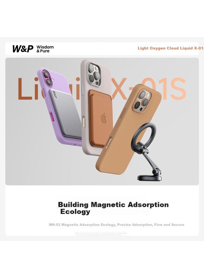 WP W&P Magnetic Liquid Silicone Case For Iphone 16 Pro, Skin-Friendly Full Body Protection Anti-Drop Case, Silver - Image 3